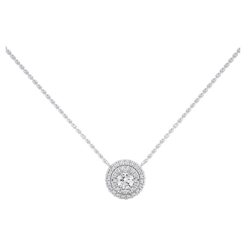 Collana con diamanti rotondi da 0,3 Ctw in oro bianco 14K Collezione Moonlight