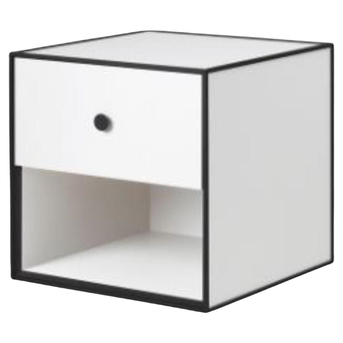 35 White Frame Box with 1 Drawer by Lassen For Sale