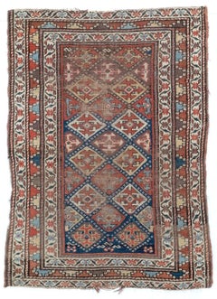3'5" x 4'9" Antique Turkish Kurdish Hand-Knotted Wool Rug – Vintage Tribal Area