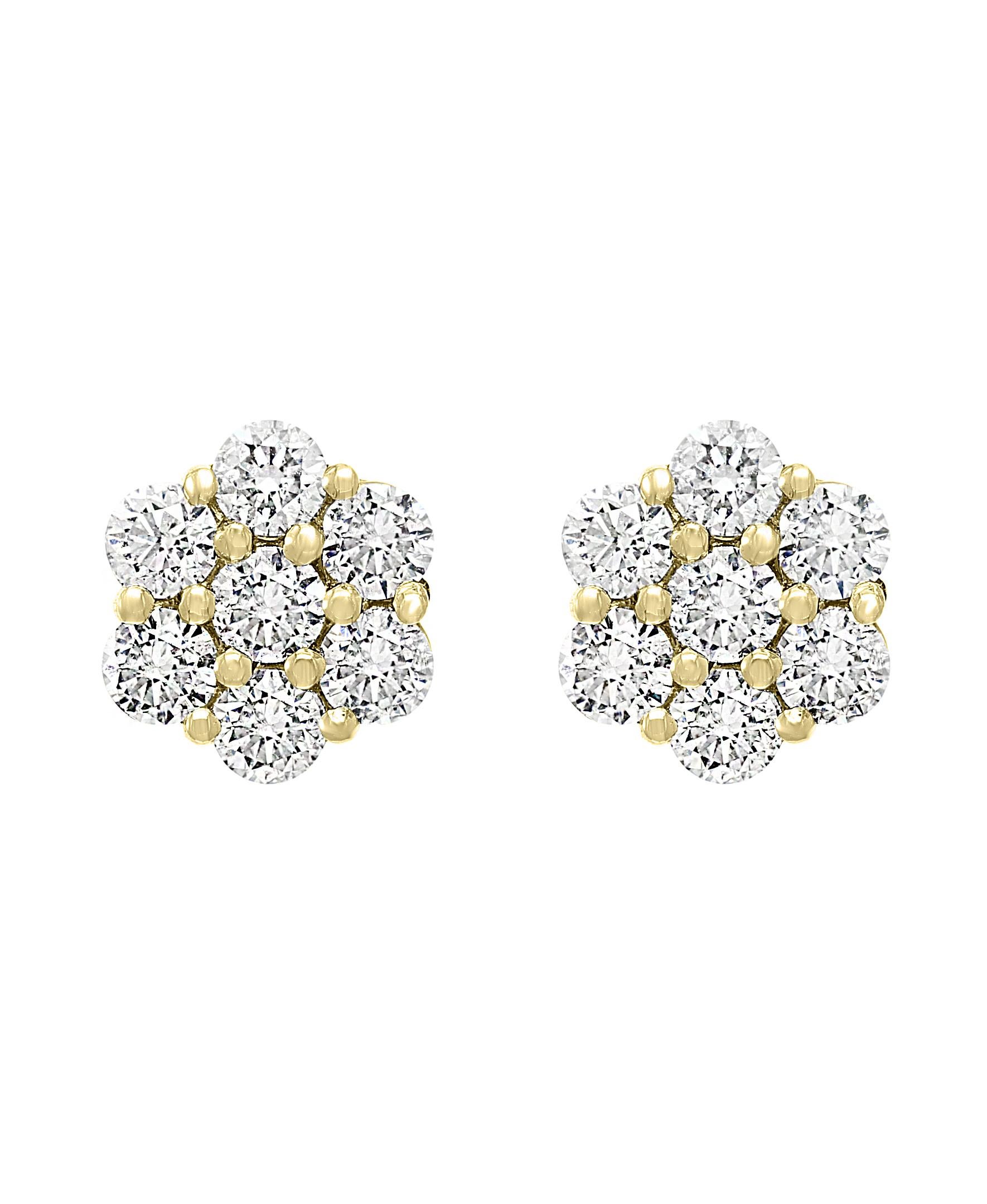 cluster flower earrings