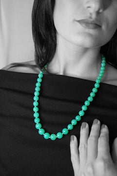 350 Carat Australian Chrysoprase Bead Necklace by Alexander Leyser