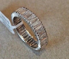 3.50 carat Baguette Diamond Eternity Band Ring Platinum Size 7.5