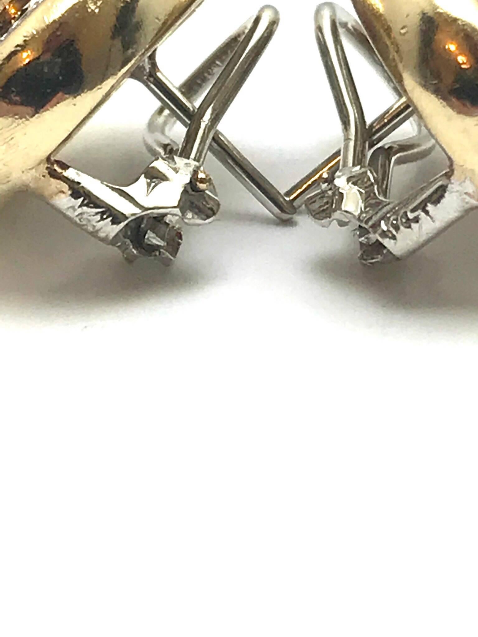 3,50 Karat Cabochon Rubin und Diamant Gold Clip- und Post-Ohrringe für Damen oder Herren im Angebot