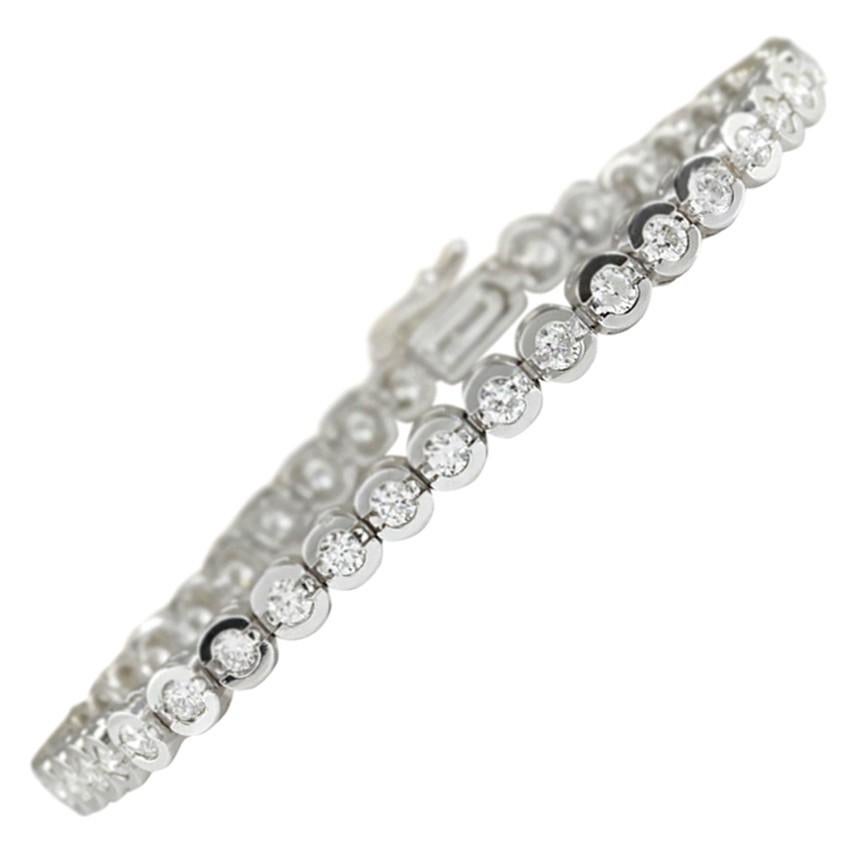 3.50 Carat Diamond 18 Karat White Gold Bracelet