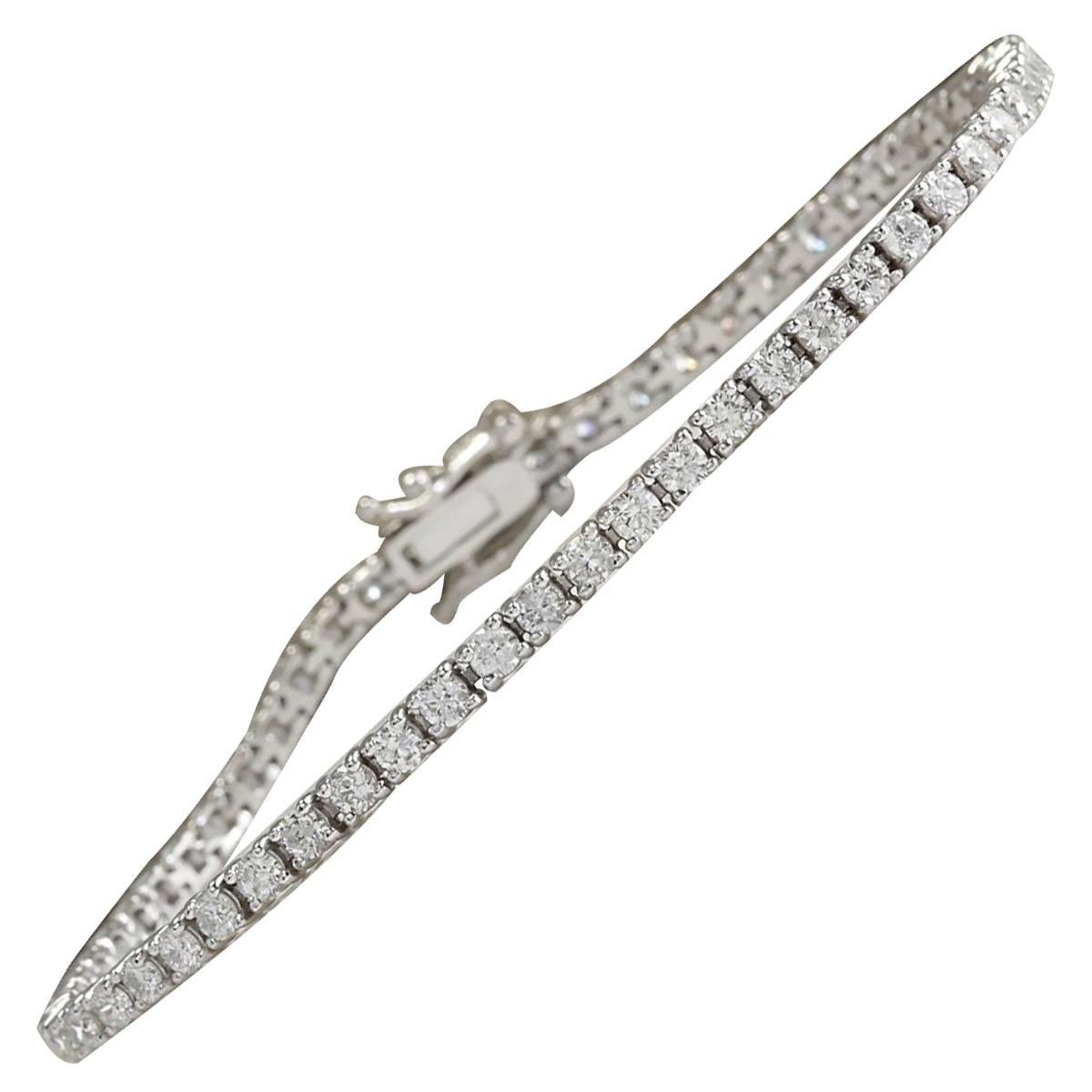 3.50 Carat Diamond 18 Karat White Gold Bracelet