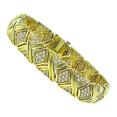 Vintage 3.50 Carat Diamond Gold Bracelet