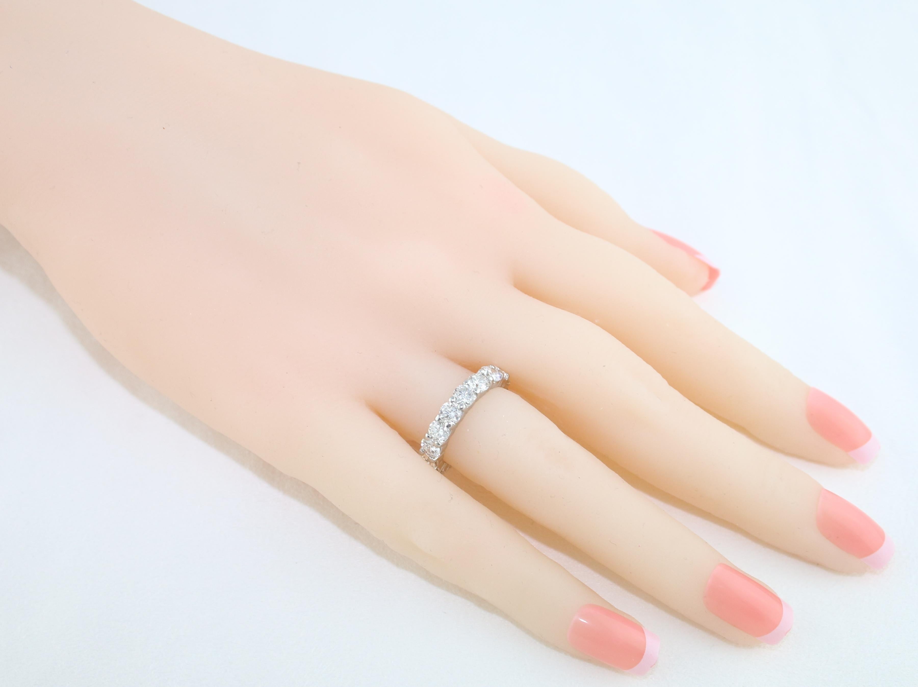 Women's 3.50 Carat Diamond Platinum Eternity Band Ring For Sale