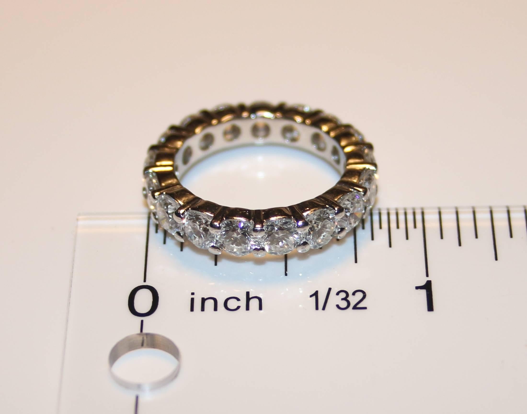 3.50 Carat Diamond Platinum Eternity Band Ring For Sale 2