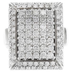 Anillo rectangular de diamantes de 3,50 quilates