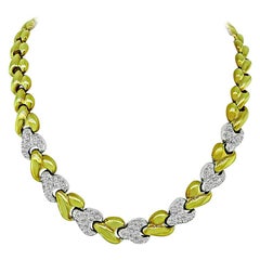 3.50 Carat Diamond Two-Tone Gold Necklace