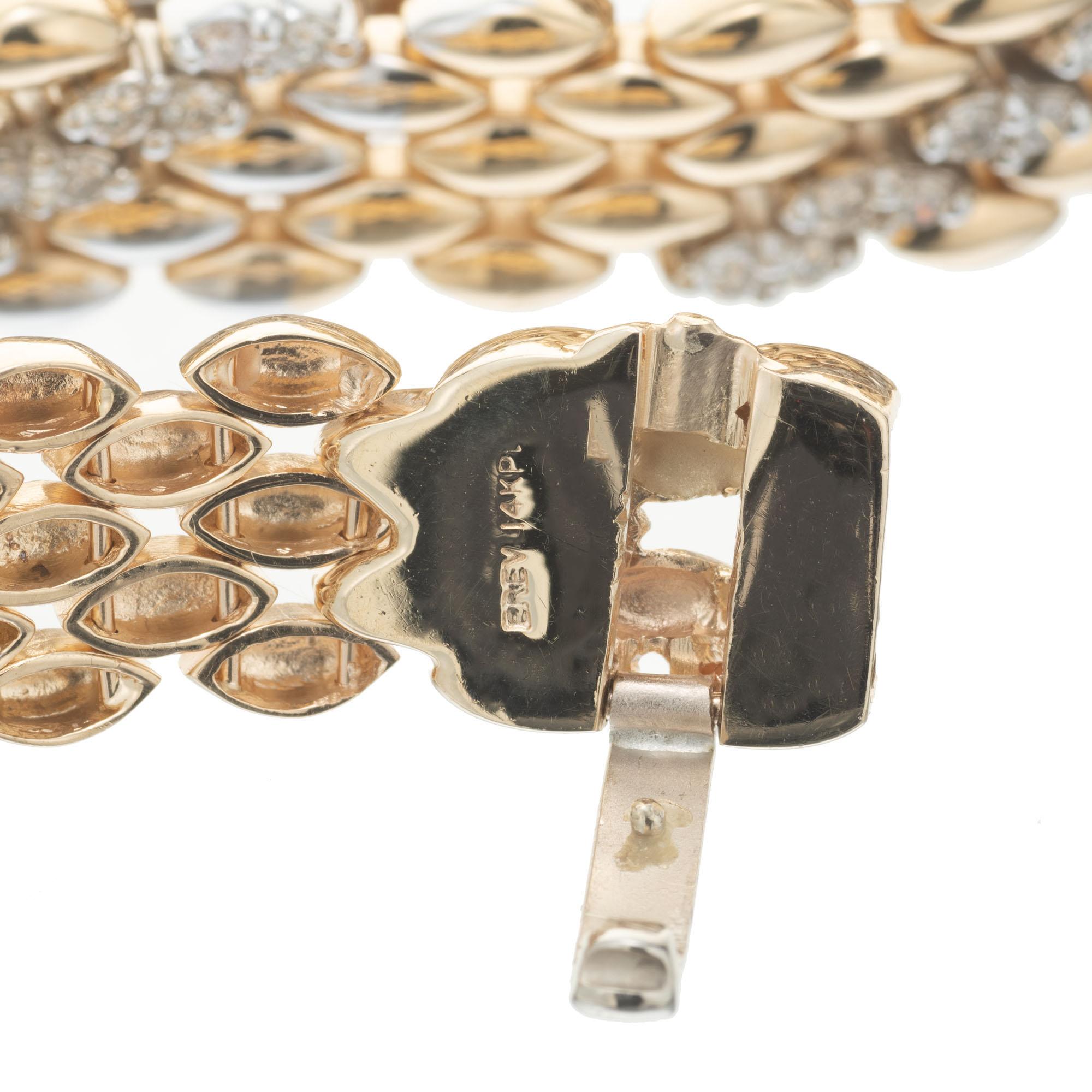 3,50 Karat Diamant Gelbgold Panther Glieder-Halskette im Zustand „Hervorragend“ im Angebot in Stamford, CT