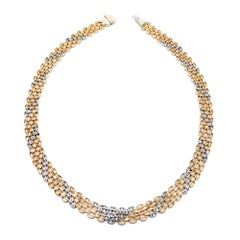 3.50 Carat Diamond Yellow Gold Panther Link Necklace