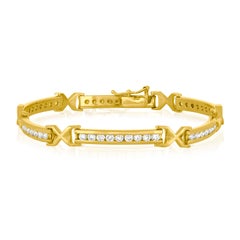 3.50 Carat Diamond Yellow Gold Tennis Bracelet