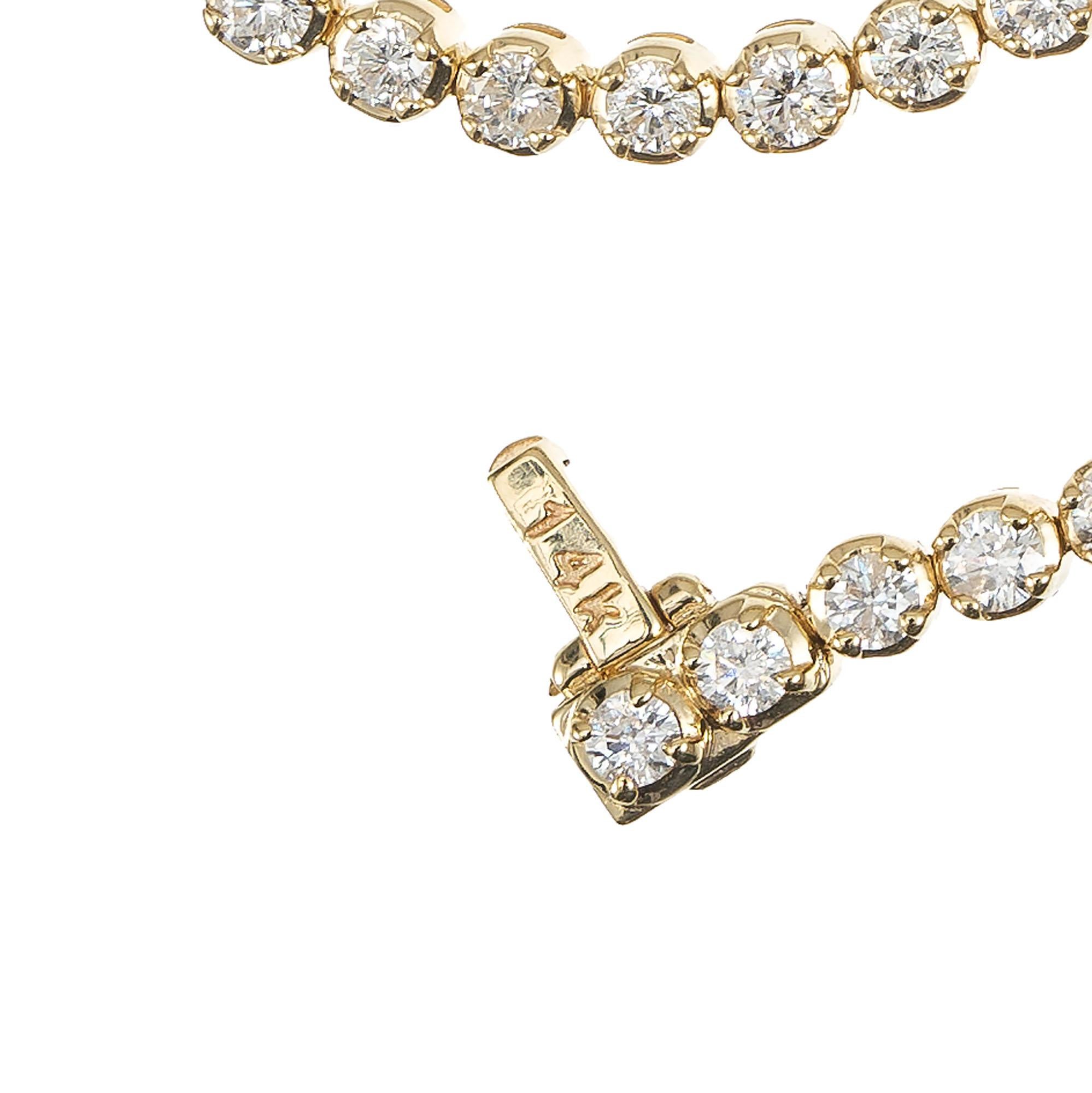 3,50 Karat Diamant-Gelbgold-Tennisarmband im Zustand „Gut“ in Stamford, CT