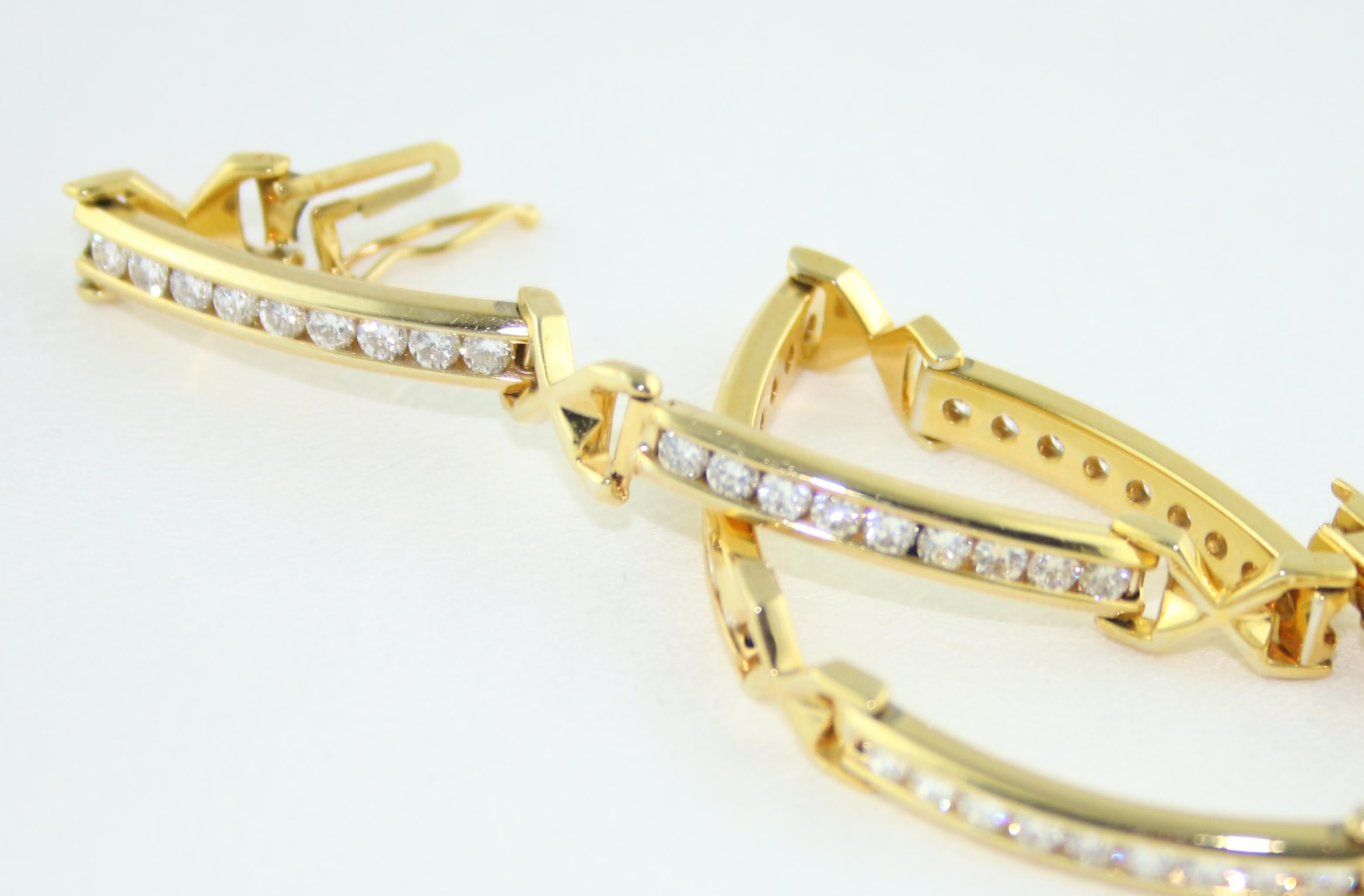 Women's 3.50 Carat Diamond Yellow Gold Tennis Bracelet For Sale
