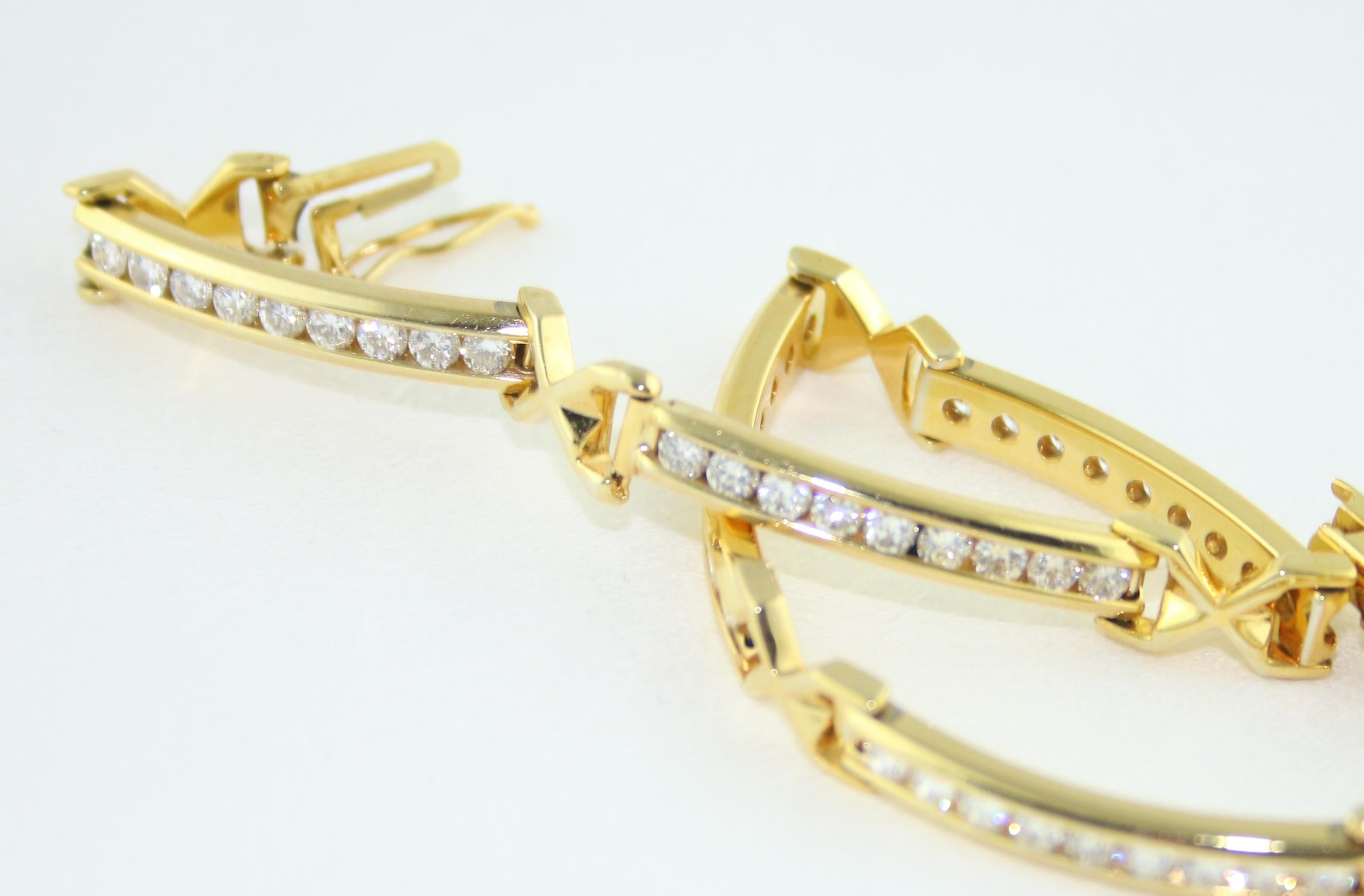 Donna Bracciale Tennis in oro giallo con diamante da 3.50 carati in vendita