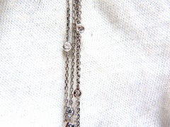 3.50 Carat Diamonds Dangling Chandelier Pendant Station Necklace 18 Karat Longer