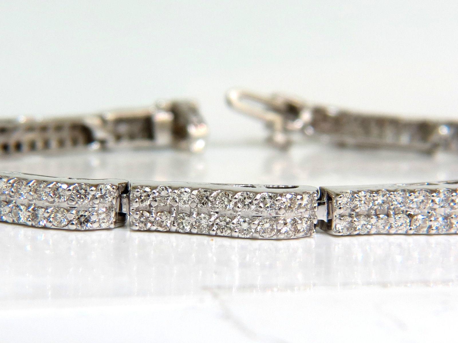 3.50 Carat Diamonds Deco Wave Link Tennis Bracelet 14 Karat White Gold 5