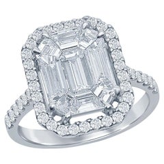 3.50 Carat Emerald Cut Illusion Diamond Ring