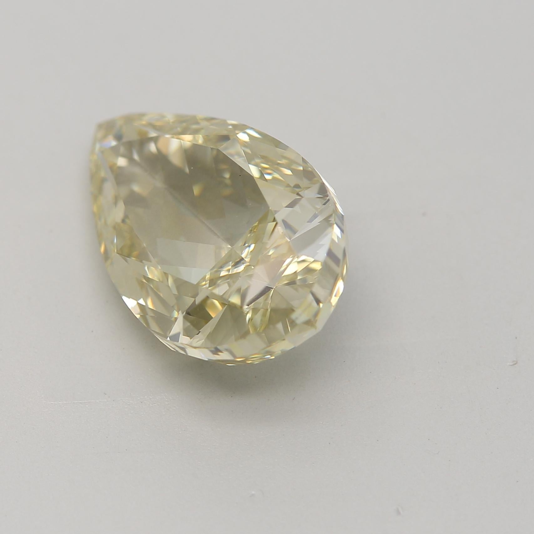 Taille poire Diamant poire de 3,50 carats de couleur jaune verdâtre certifié GIA en vente