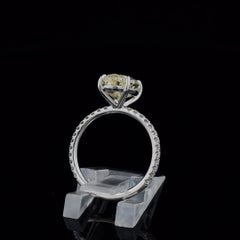 3.50 Carat Fancy Yellow Oval Diamond Ring, VVS1, GIA Certified