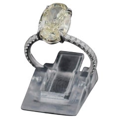 Anello con diamante ovale giallo fantasia da 3,50 carati, VVS1, certificato GIA