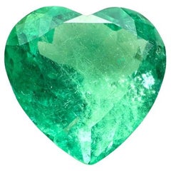 3.50 Karat kolumbianischer Smaragd im Herzschliff  Bubbly Green 10,2x10,5 Lose Gemme