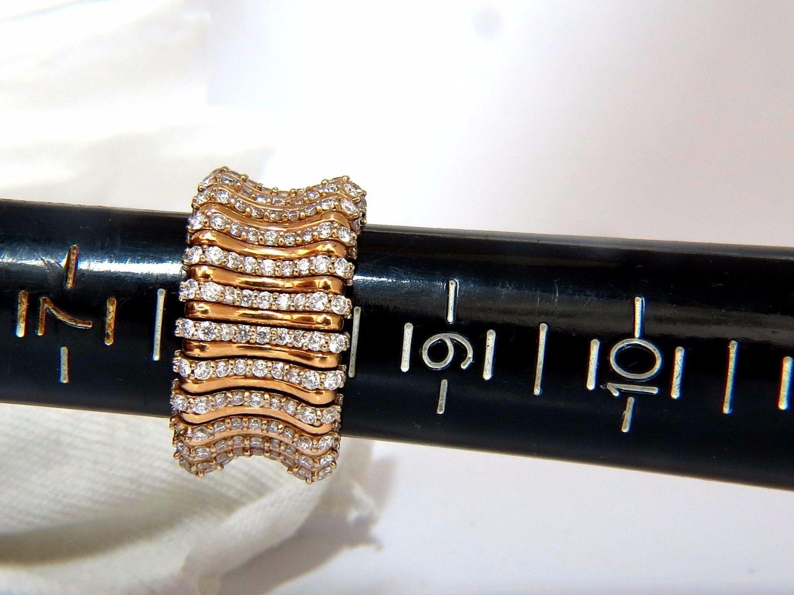 Round Cut 3.50 Carat Natural Diamond Adjustable Flexible Diamonds Eternity Band 18 Karat