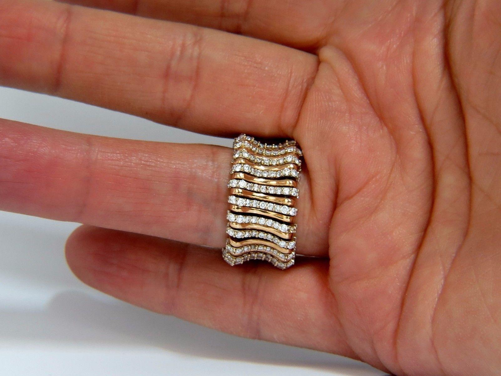 3.50 Carat Natural Diamond Adjustable Flexible Diamonds Eternity Band 18 Karat 1