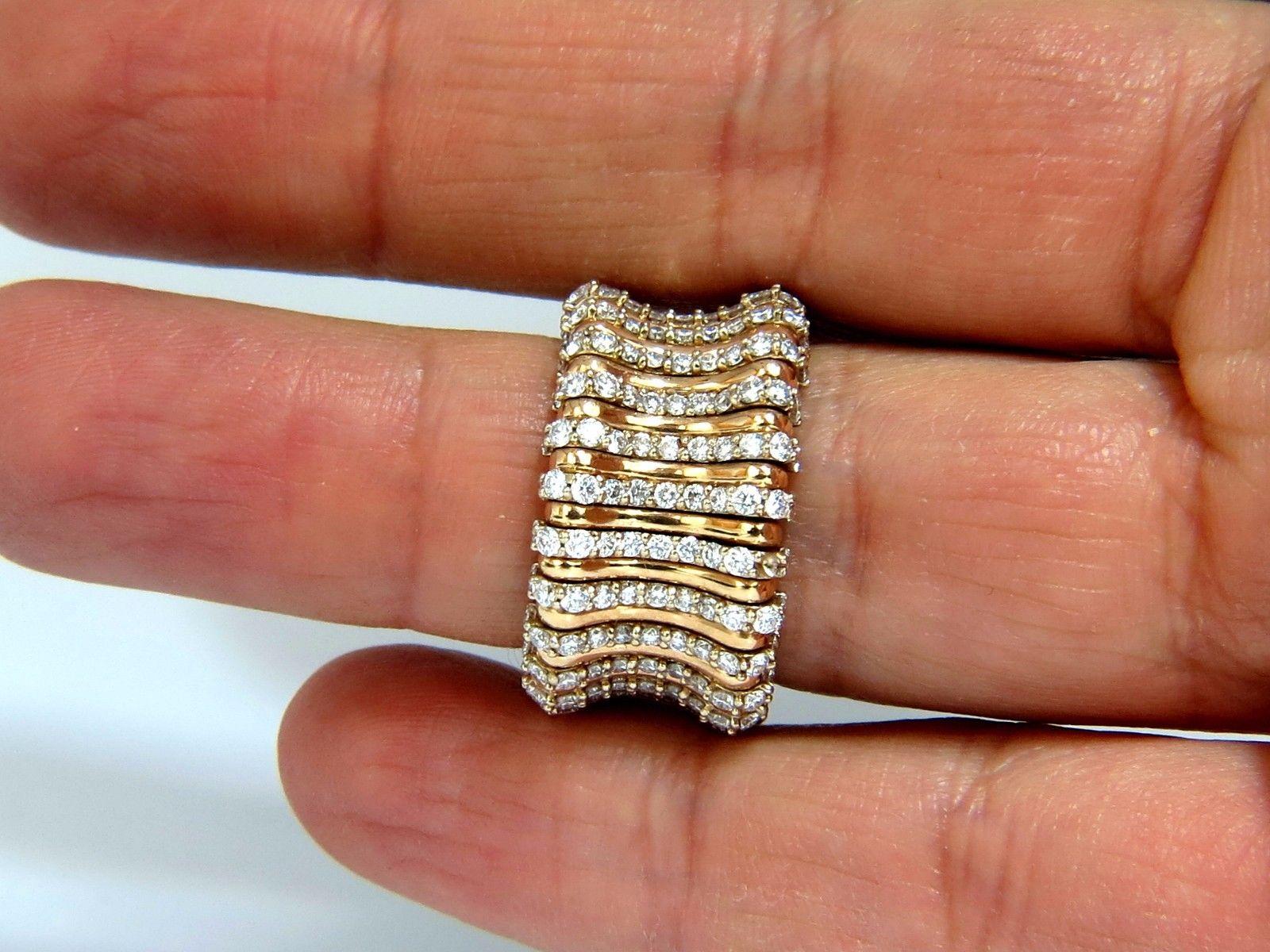 3.50 Carat Natural Diamond Adjustable Flexible Diamonds Eternity Band 18 Karat 2