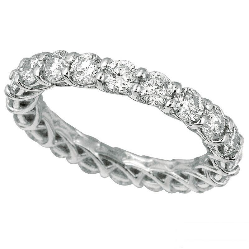 For Sale:  3.50 Carat Natural Diamond Eternity Band Ring Lucida Style 14k White Gold 2