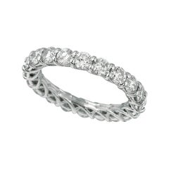 3.50 Carat Natural Diamond Eternity Band Ring Lucida Style 14k White Gold