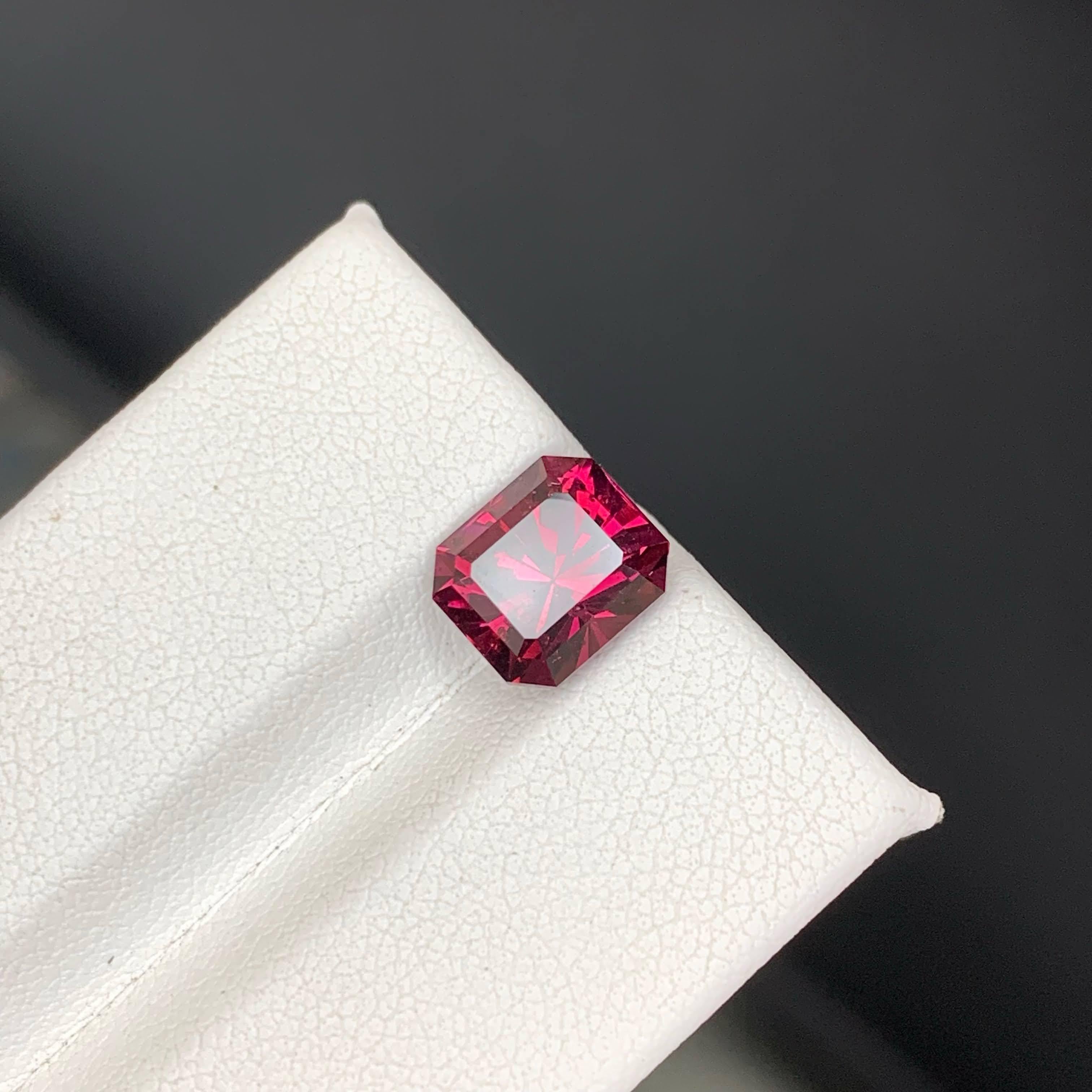 3,50 Karat natürlicher loser hellroter Granat Stein Smaragdschliff tansanischer Edelstein im Angebot 5