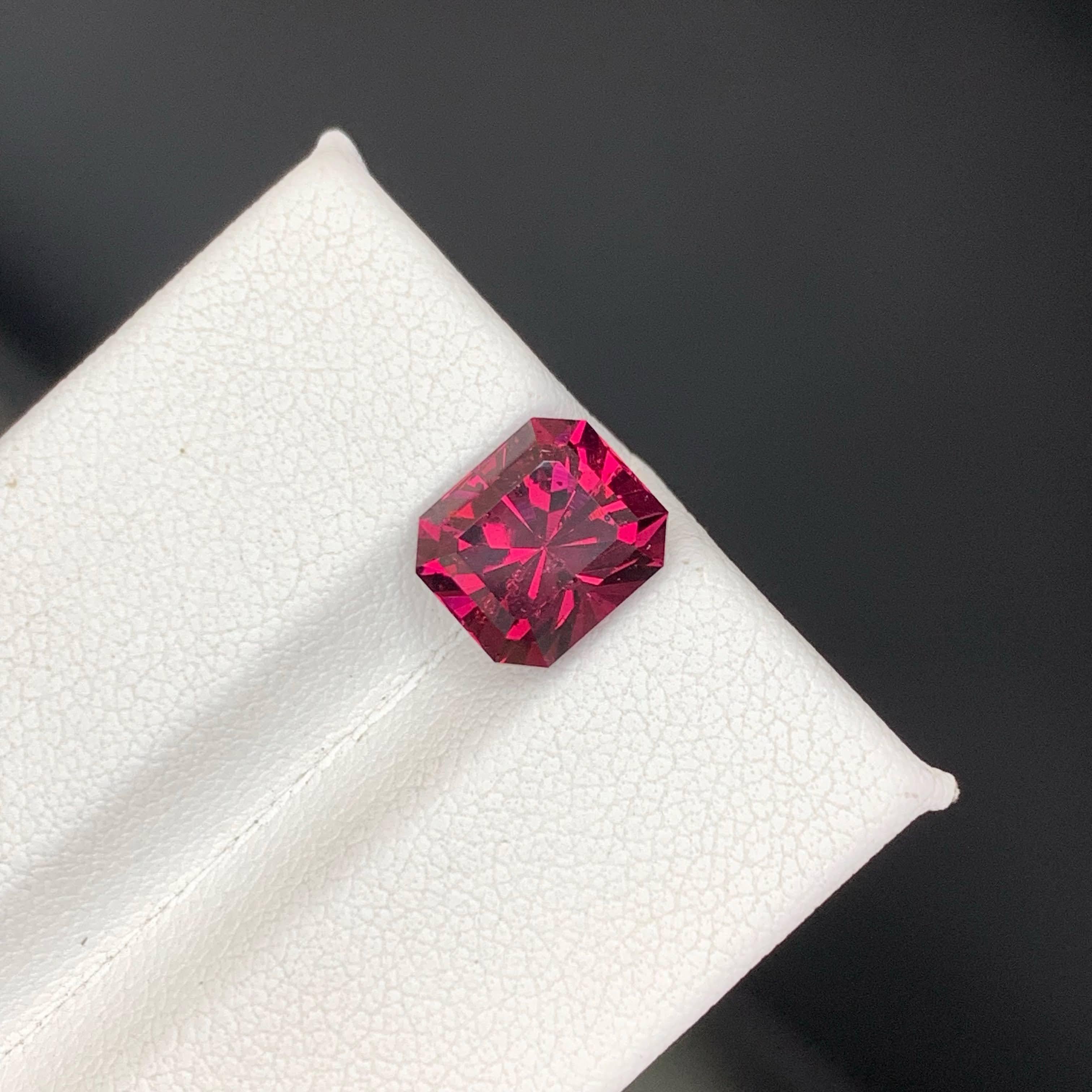 3,50 Karat natürlicher loser hellroter Granat Stein Smaragdschliff tansanischer Edelstein im Angebot 3