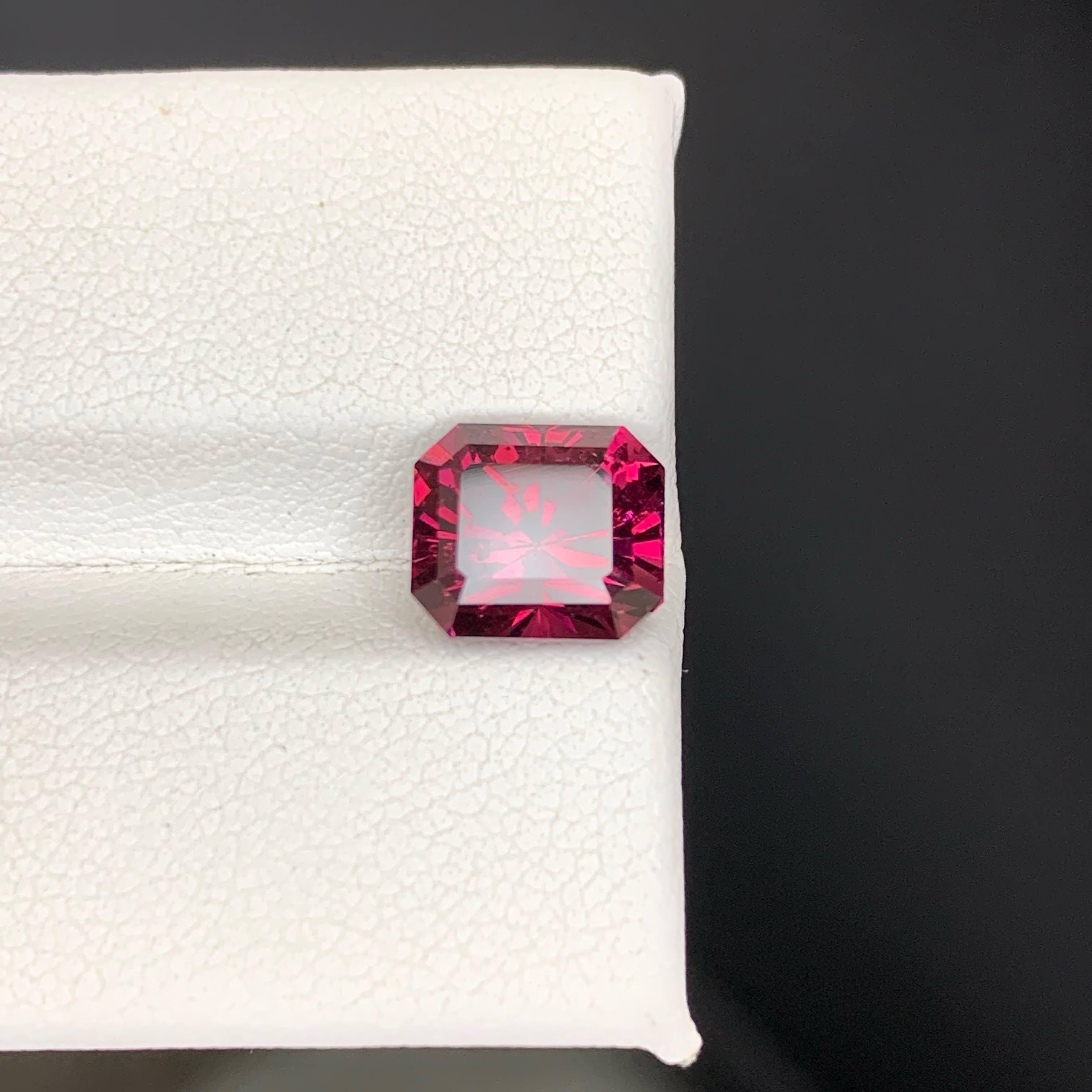 3,50 Karat natürlicher loser hellroter Granat Stein Smaragdschliff tansanischer Edelstein im Angebot 4