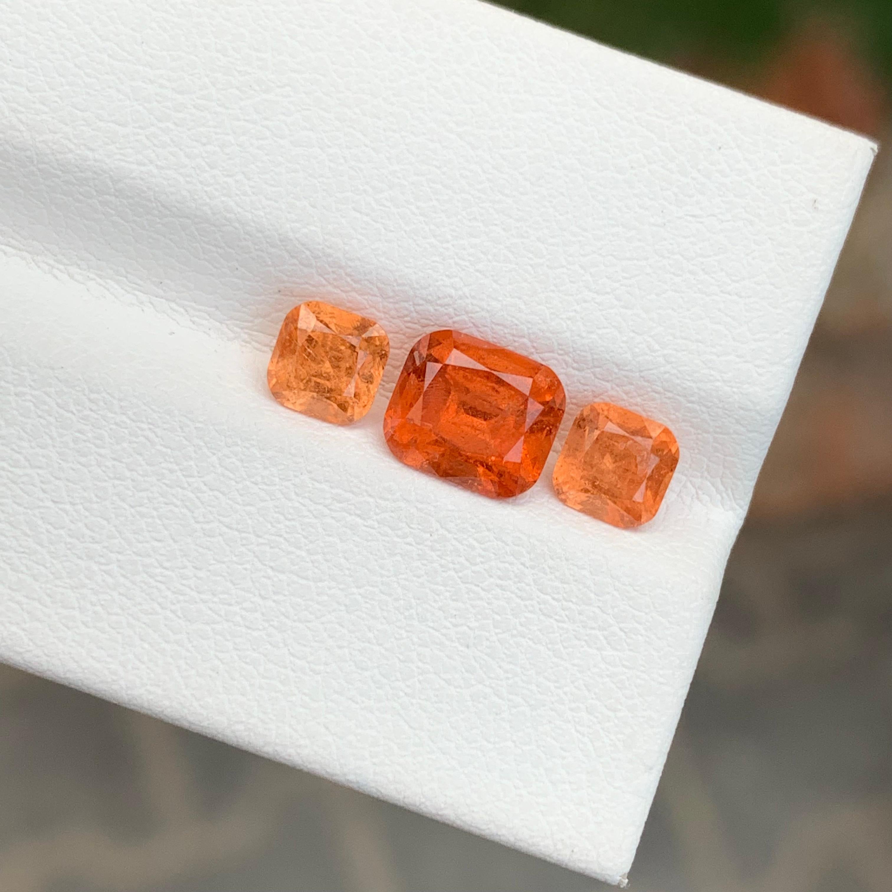 3.50 Carat Natural Loose Spessartine Garnet Set From Afghanistan For Sale 4