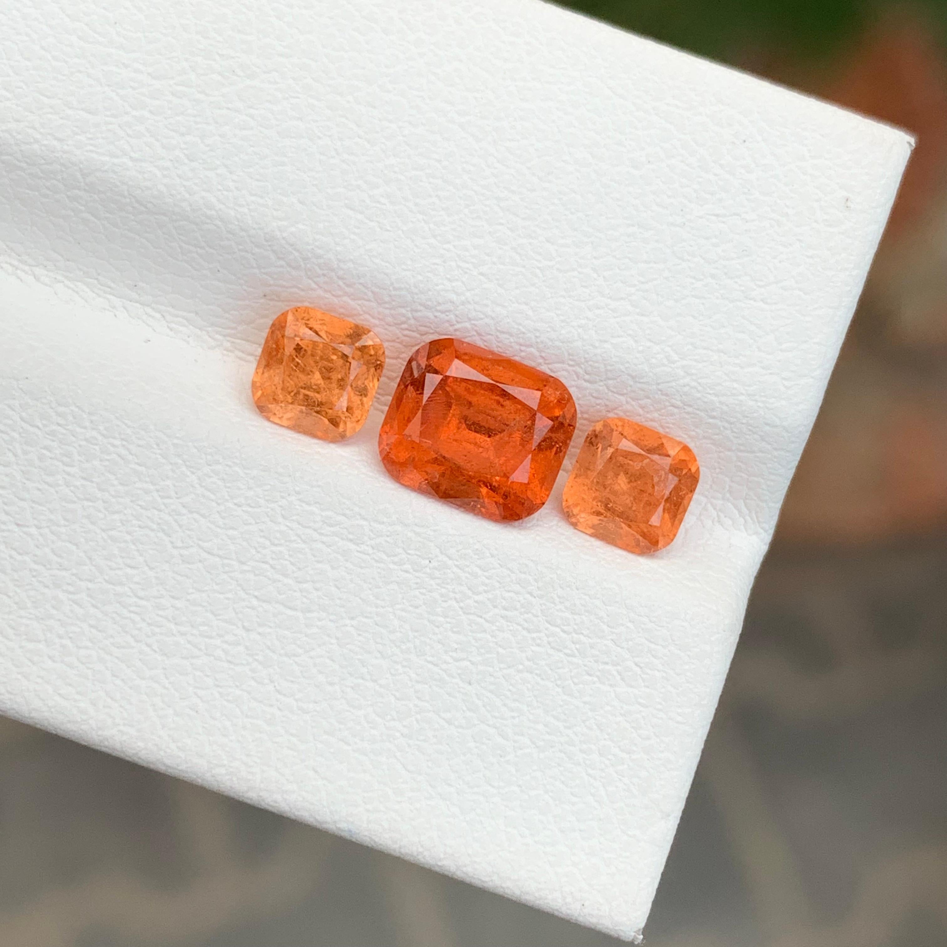 3.50 Carat Natural Loose Spessartine Garnet Set From Afghanistan For Sale 5