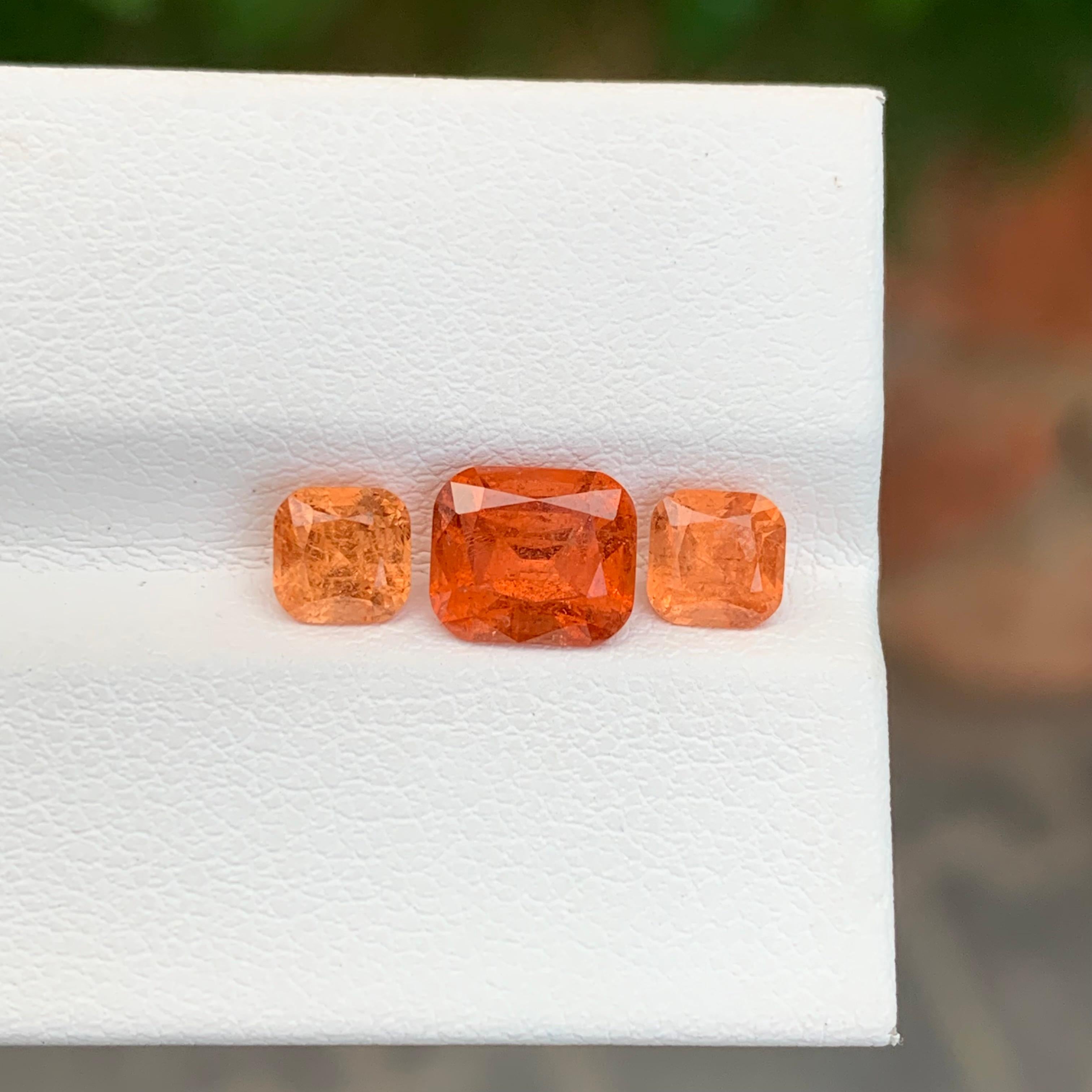 Arts and Crafts 3.50 Carat Natural Loose Spessartine Garnet Set From Afghanistan For Sale