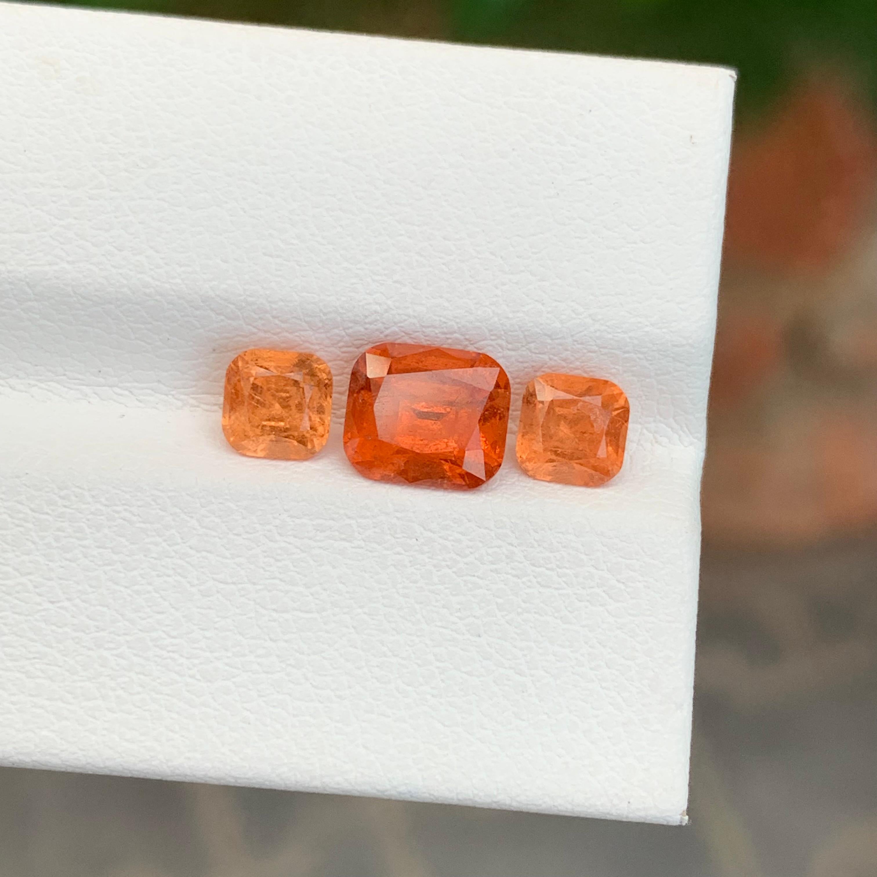 3.50 Carat Natural Loose Spessartine Garnet Set From Afghanistan For Sale 1