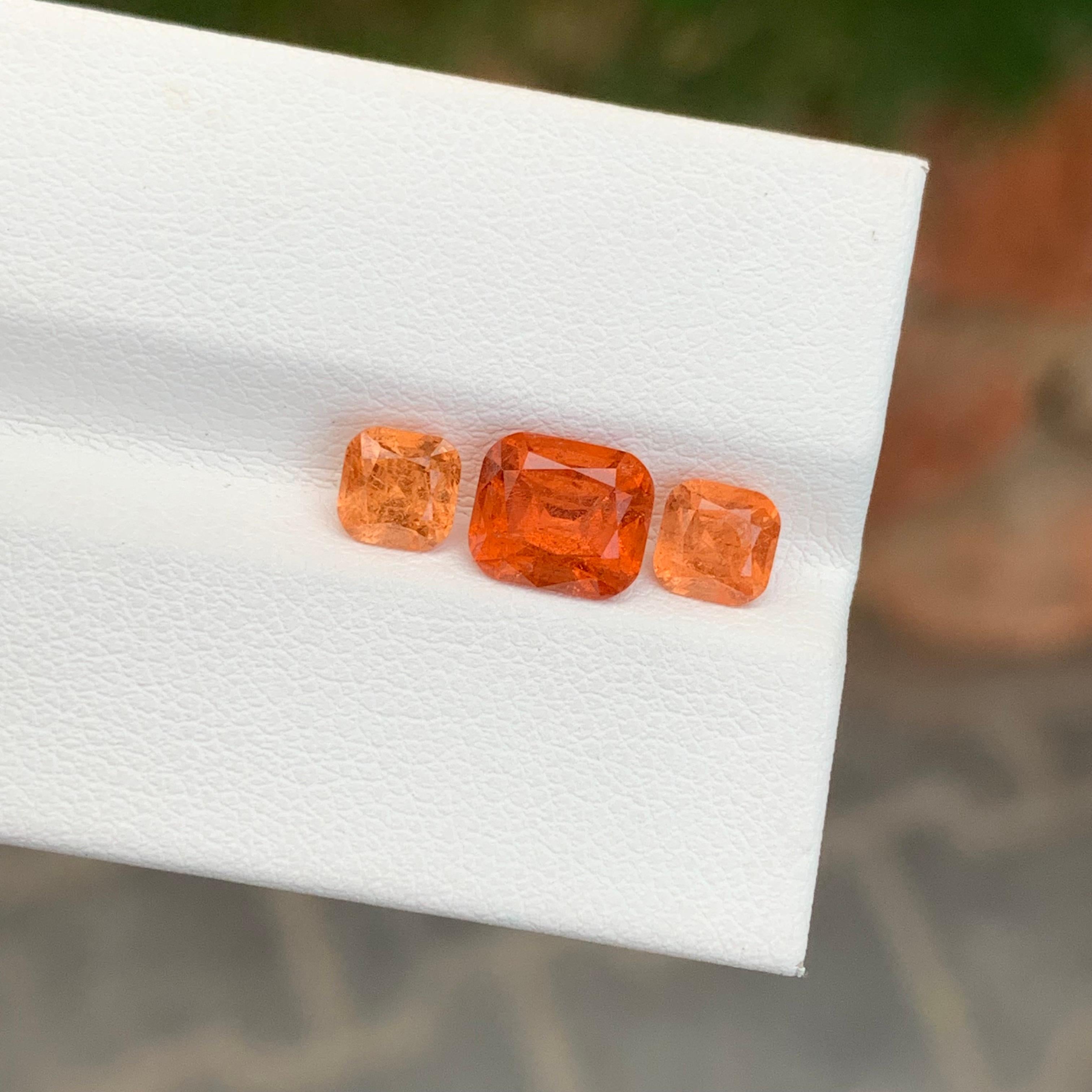 3.50 Carat Natural Loose Spessartine Garnet Set From Afghanistan For Sale 3