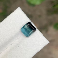 3.50 Carat Natural Loose Tri Colour Tourmaline Emerald Shape Gemstone