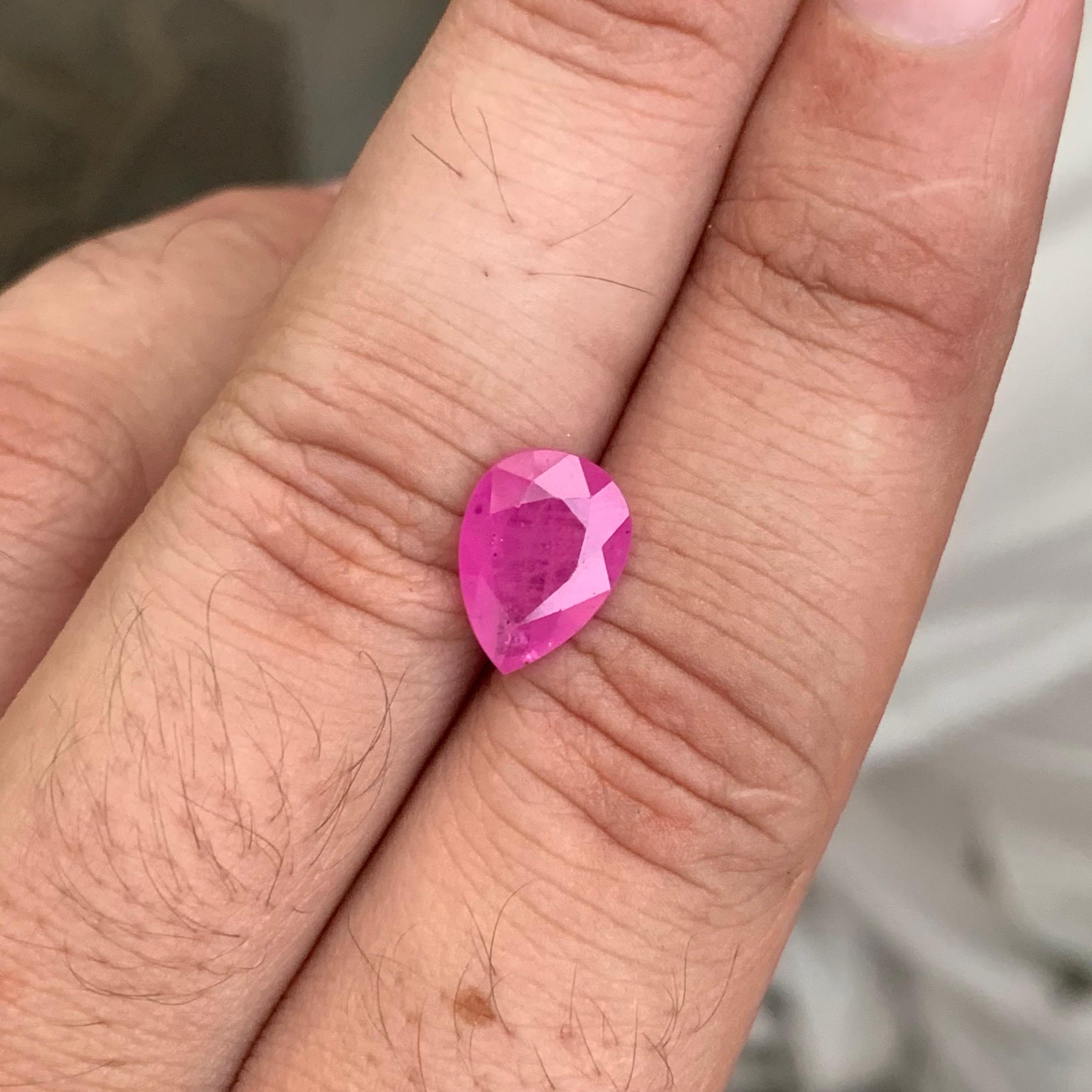3,50 carati di rubino rosa naturale sfuso a forma di pera in vendita 6