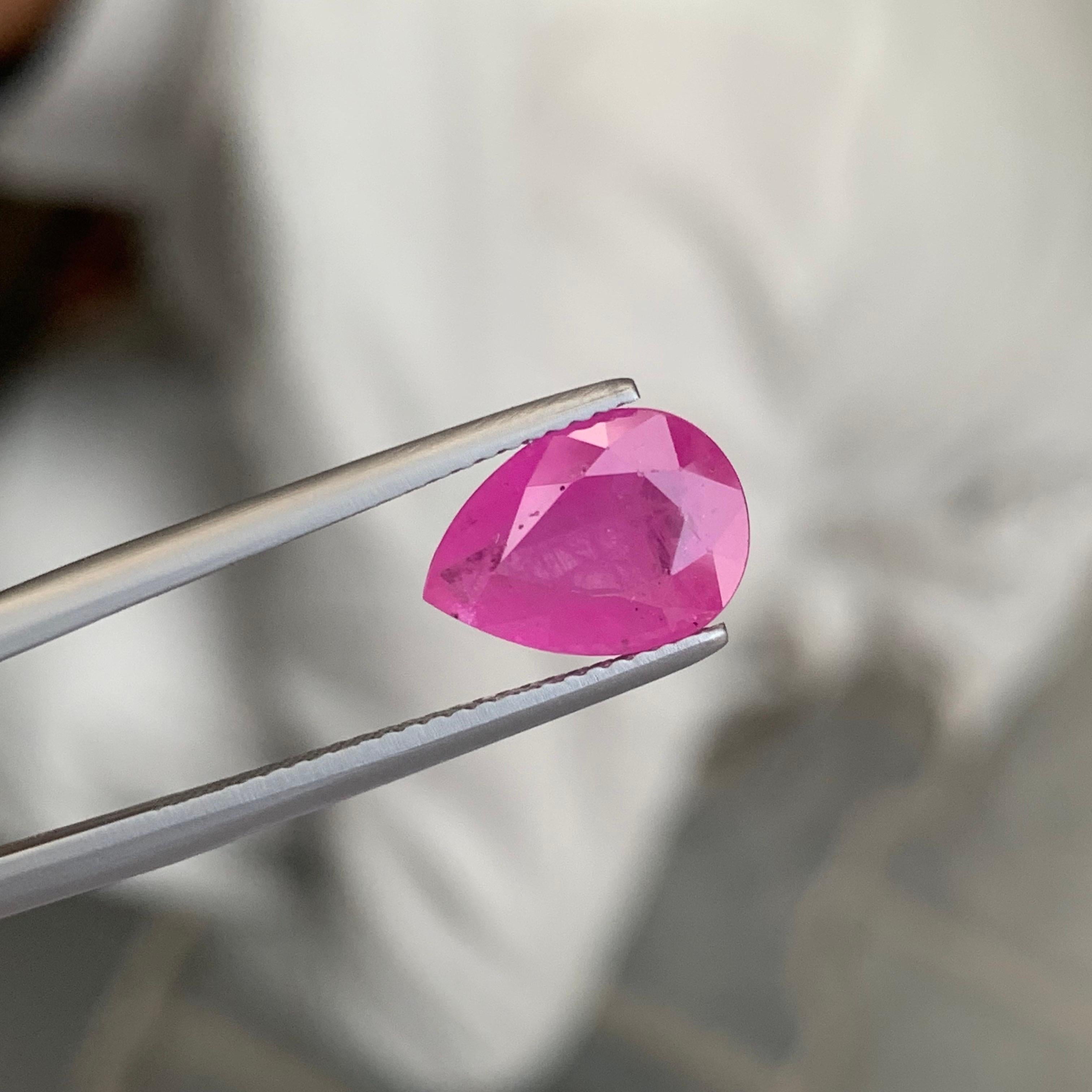 3,50 carati di rubino rosa naturale sfuso a forma di pera in vendita 7