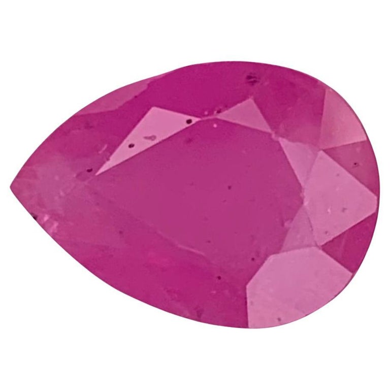 2 Rubis Naturels Du Mozambique En Forme Poire - 1,33 Carats Au Total, Non Traités, Neufs Sans Emballage