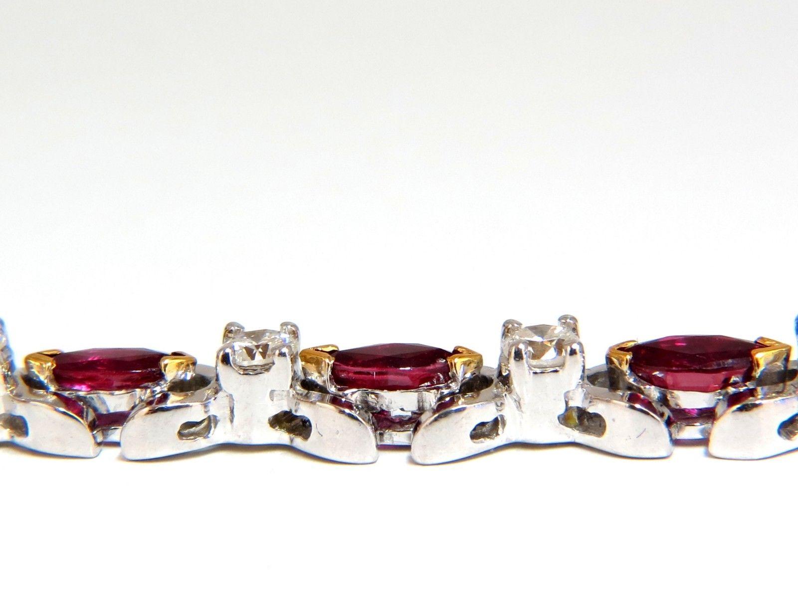 3.50 Carat Natural Ruby and 2.50 Carat Diamonds Bracelet 14 Karat In New Condition For Sale In New York, NY