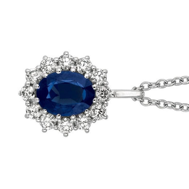 
3.52 Carat Natural Diamond and Sapphire Necklace 14K White Gold

    100% Natural Diamonds and Sapphire
    3.52CT
    G-H 
    SI  
    14K White Gold   Prong style 5.30 gram
    3/4 inch in height, 1/2 inch in width
    12 diamonds - 0.76ct, 1