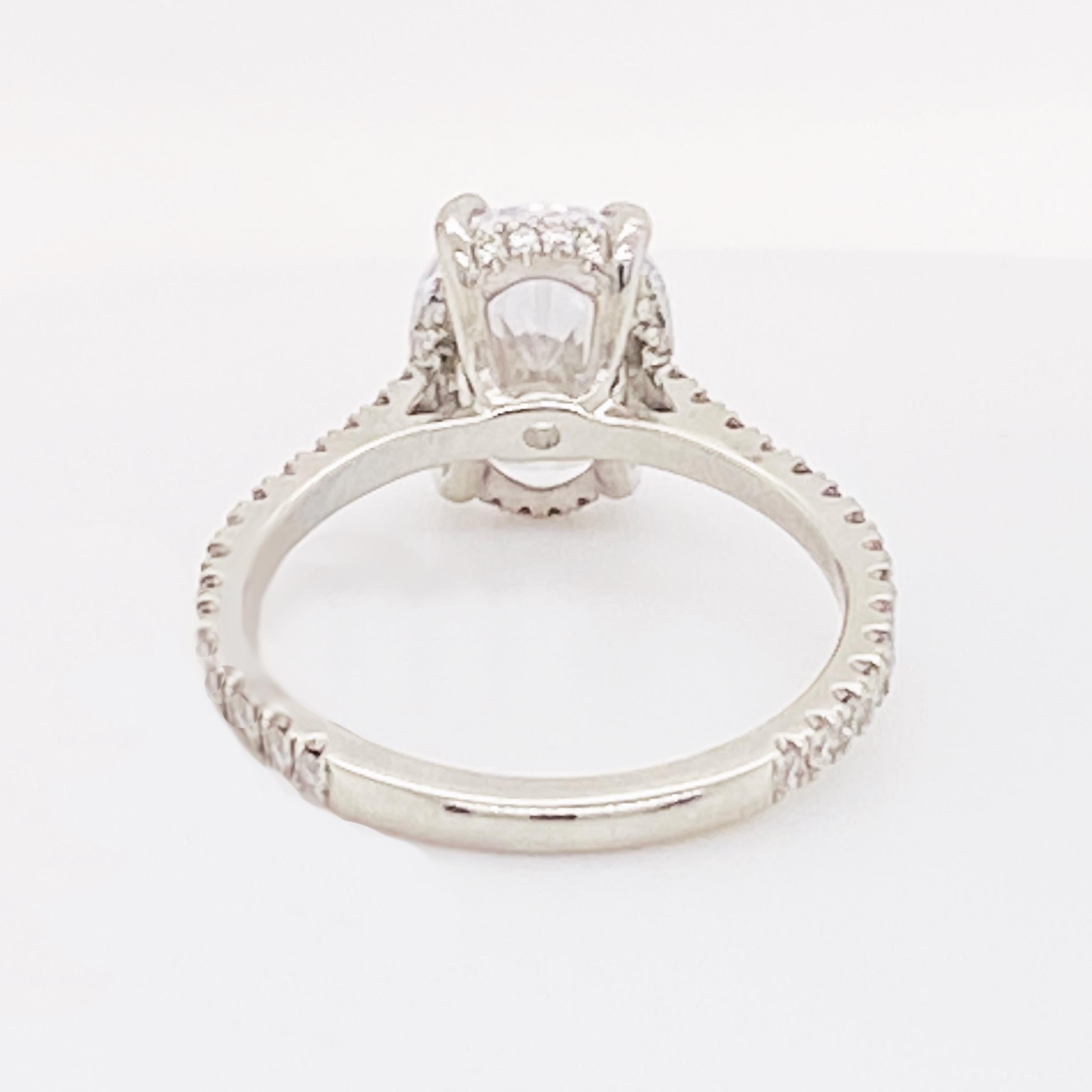 For Sale:  3.50 Carat Oval Diamond Engagement Ring Diamonds on Band 19 Karat Gold 3
