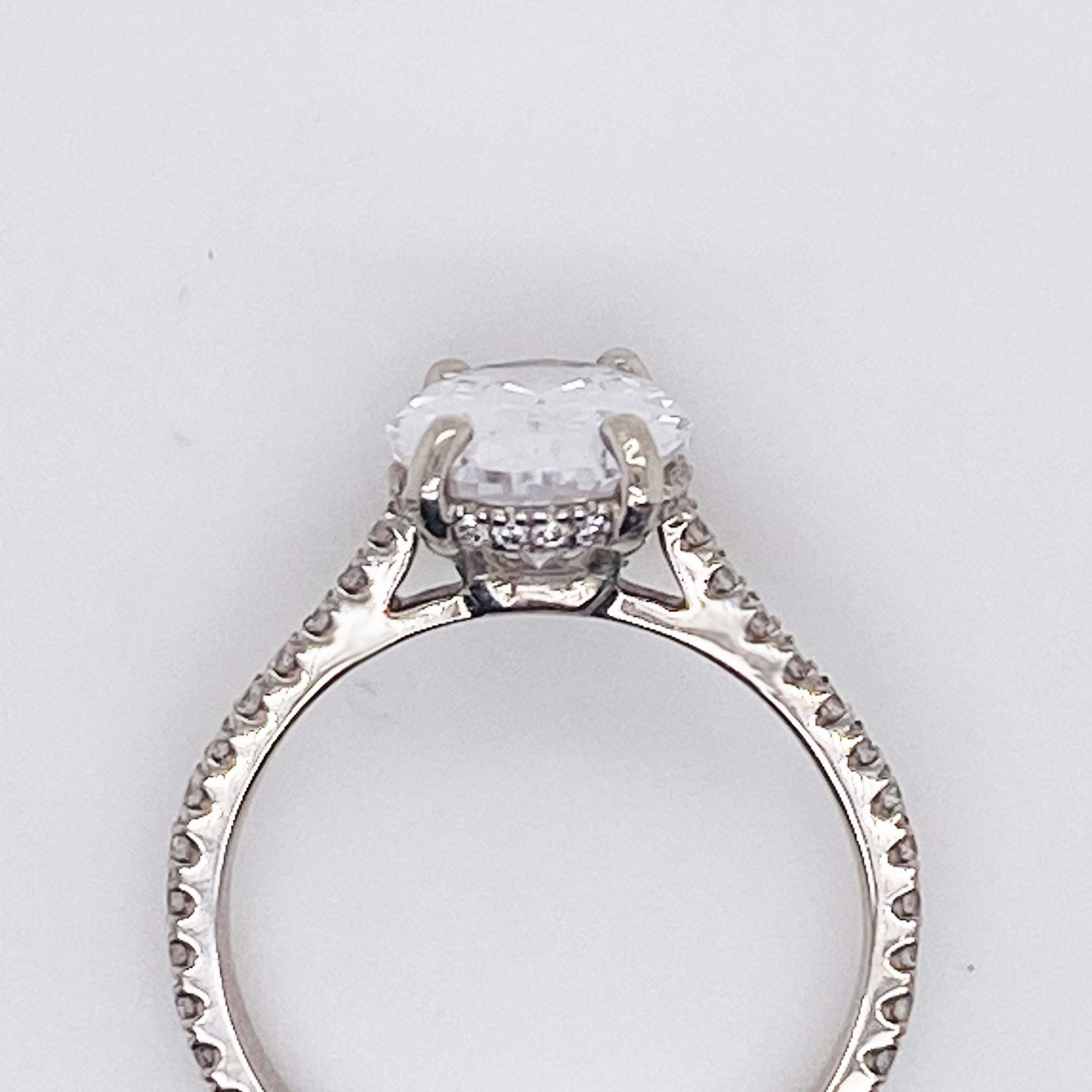 For Sale:  3.50 Carat Oval Diamond Engagement Ring Diamonds on Band 19 Karat Gold 4