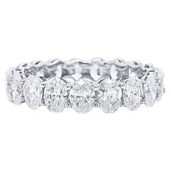3.50 Carat Oval Eternity Band 18K Gold