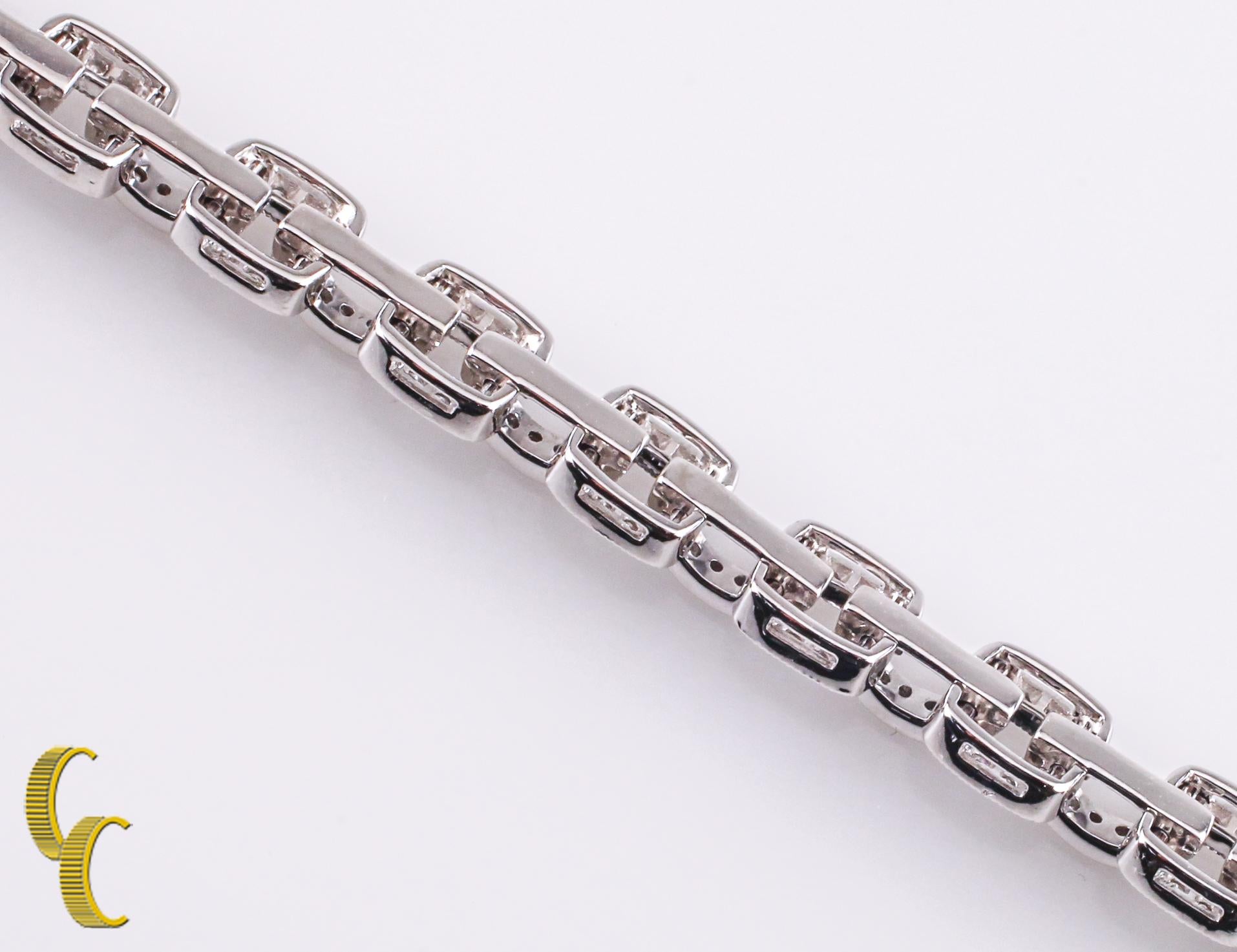 3.50 Carat Pave Diamond 18 Karat Gold Chain Link Bracelet Beverley K Collection In Excellent Condition In Sherman Oaks, CA